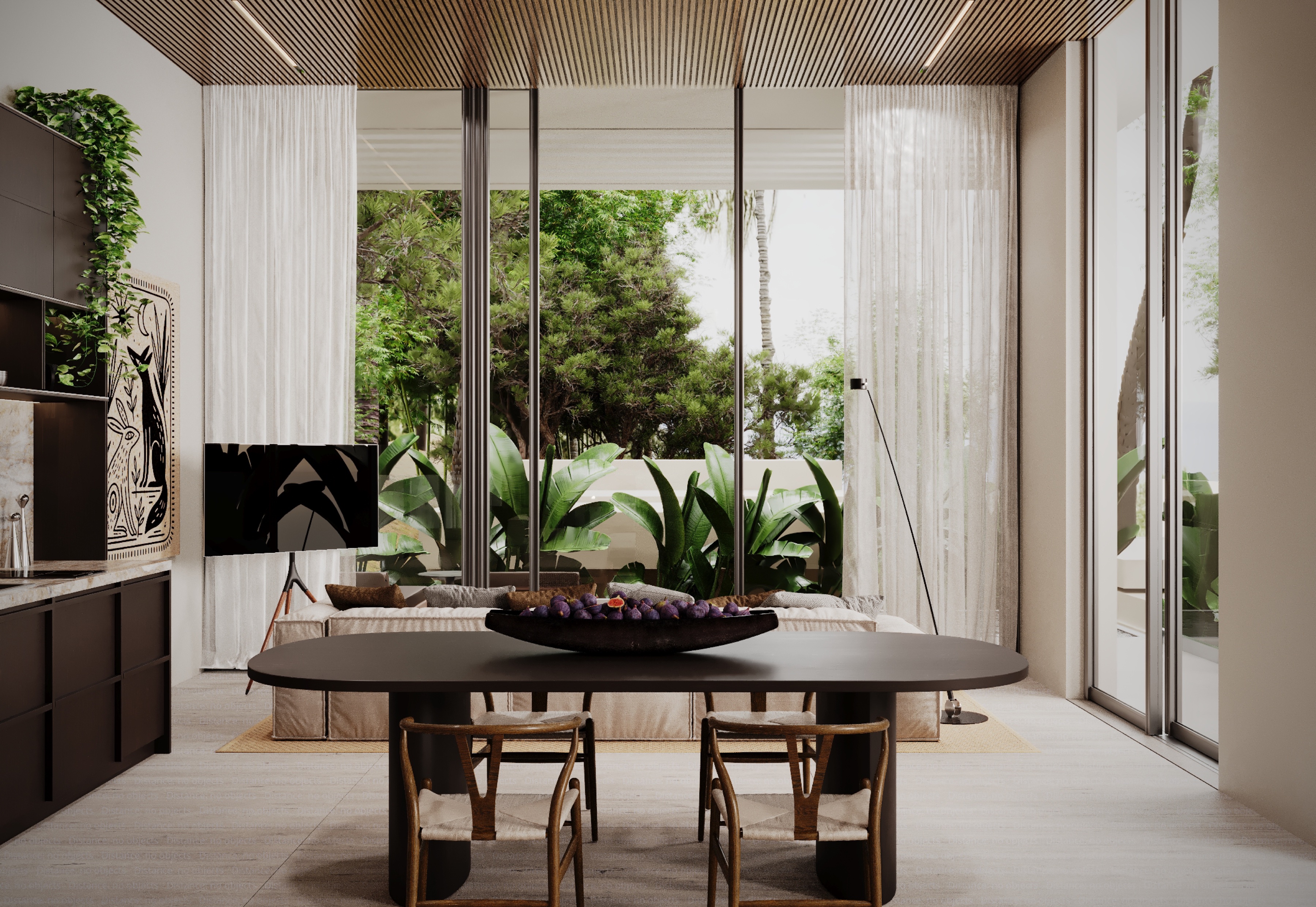 Open the living pavilion directly onto the garden.