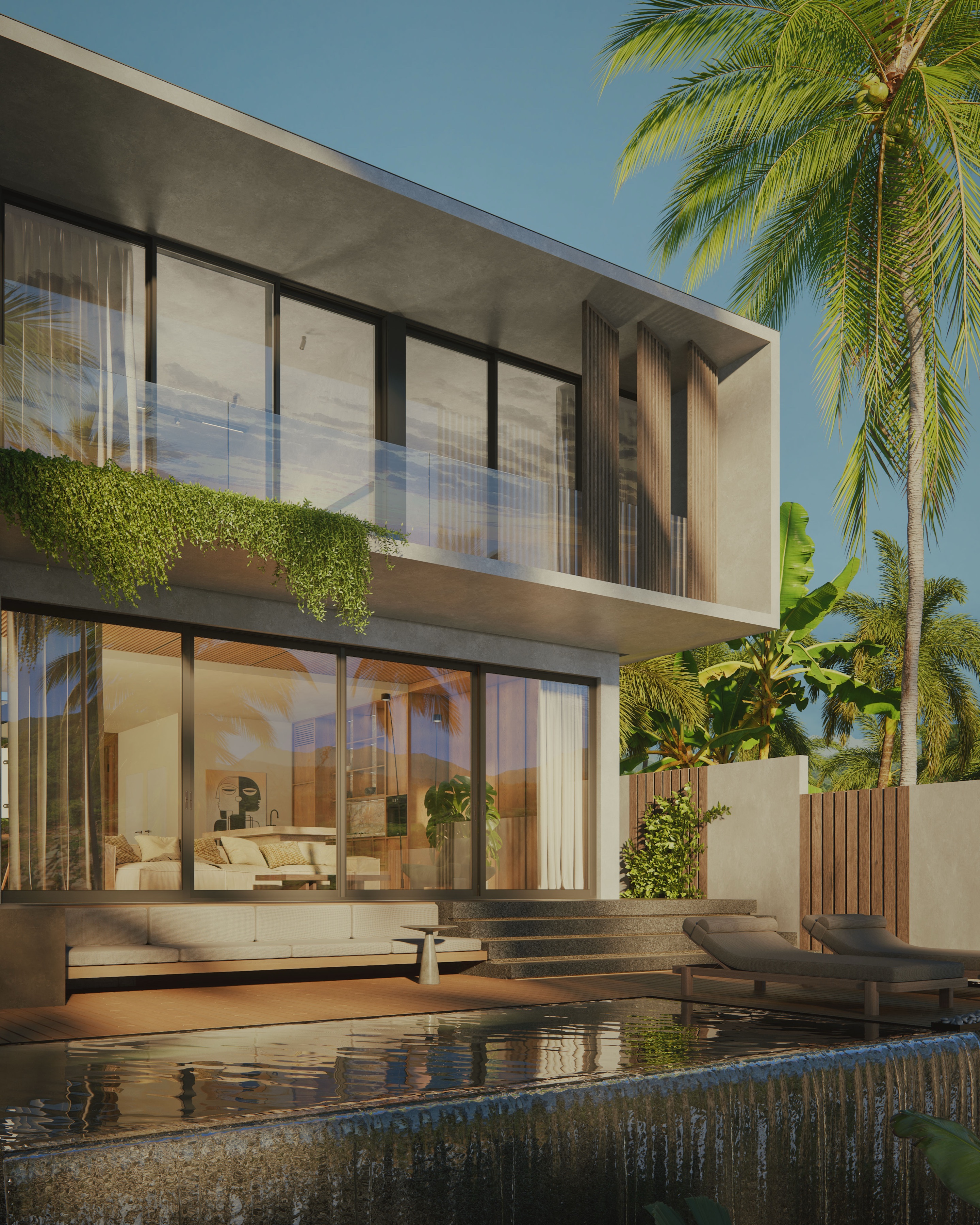 Manasara 2-bedroom residence exterior — two-storey villa with private pool and tropical garden
