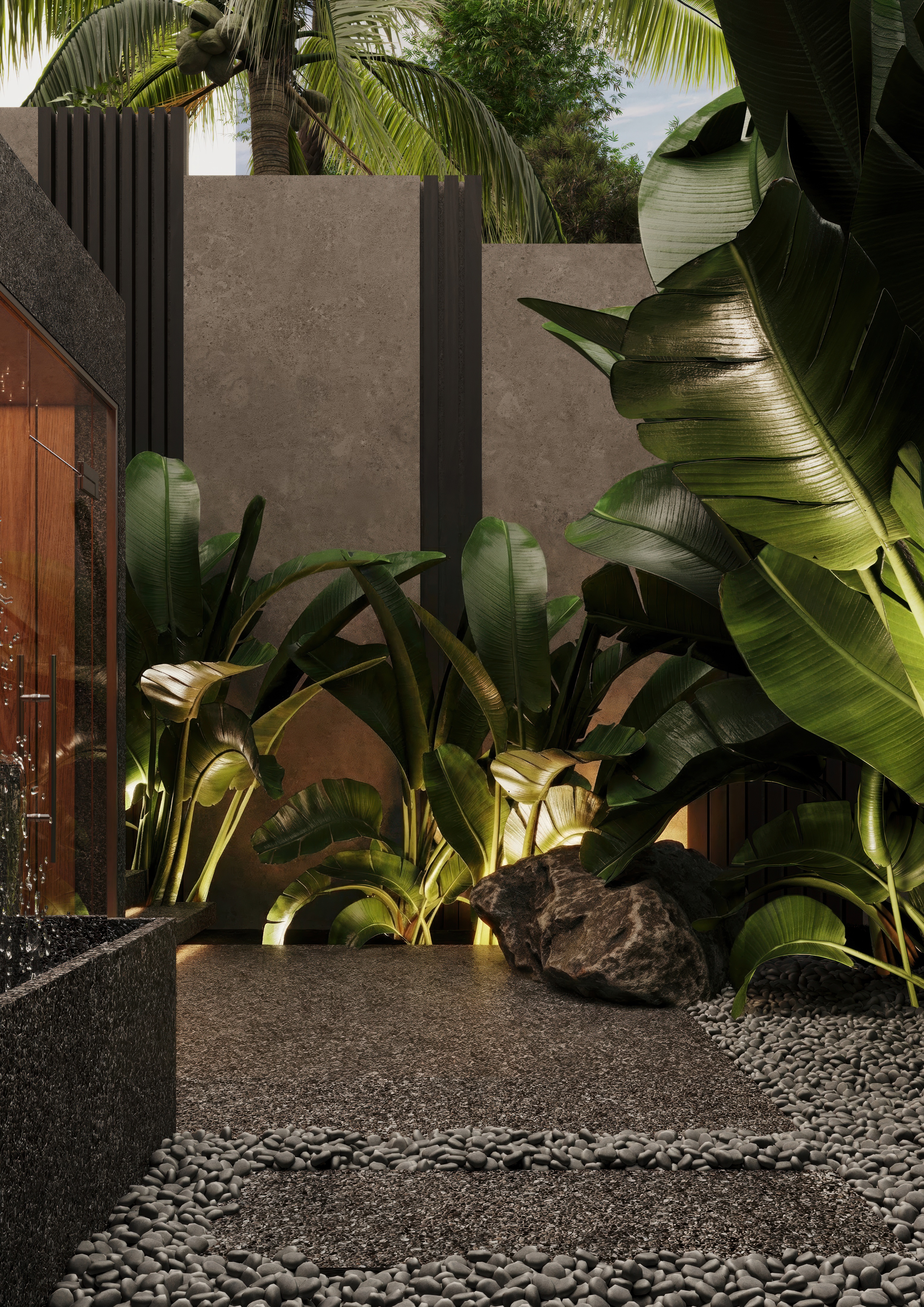 Step into a private garden courtyard off the residence.