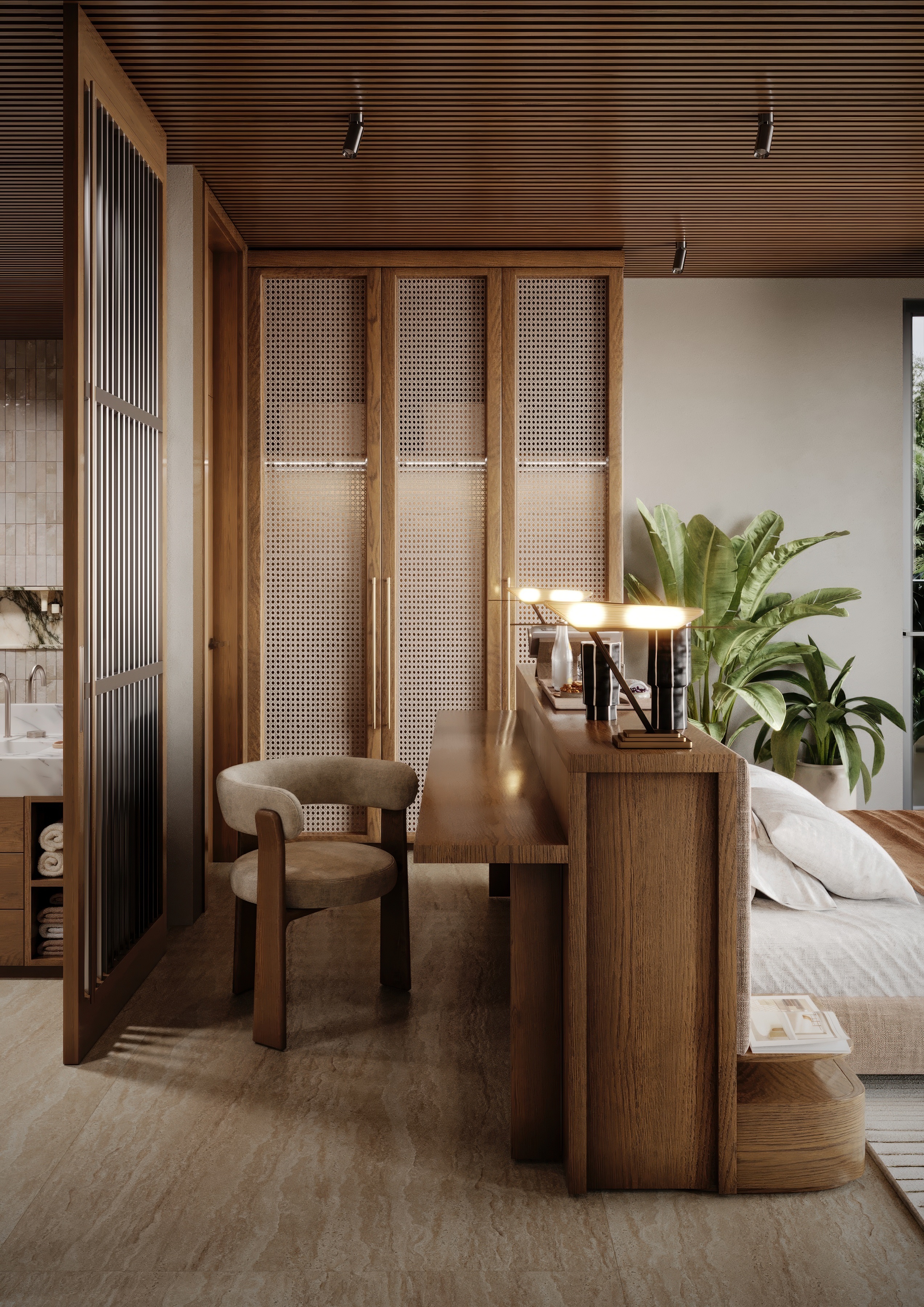 Manasara 3BR primary bedroom — family-ready living near Mandalika Intercultural School