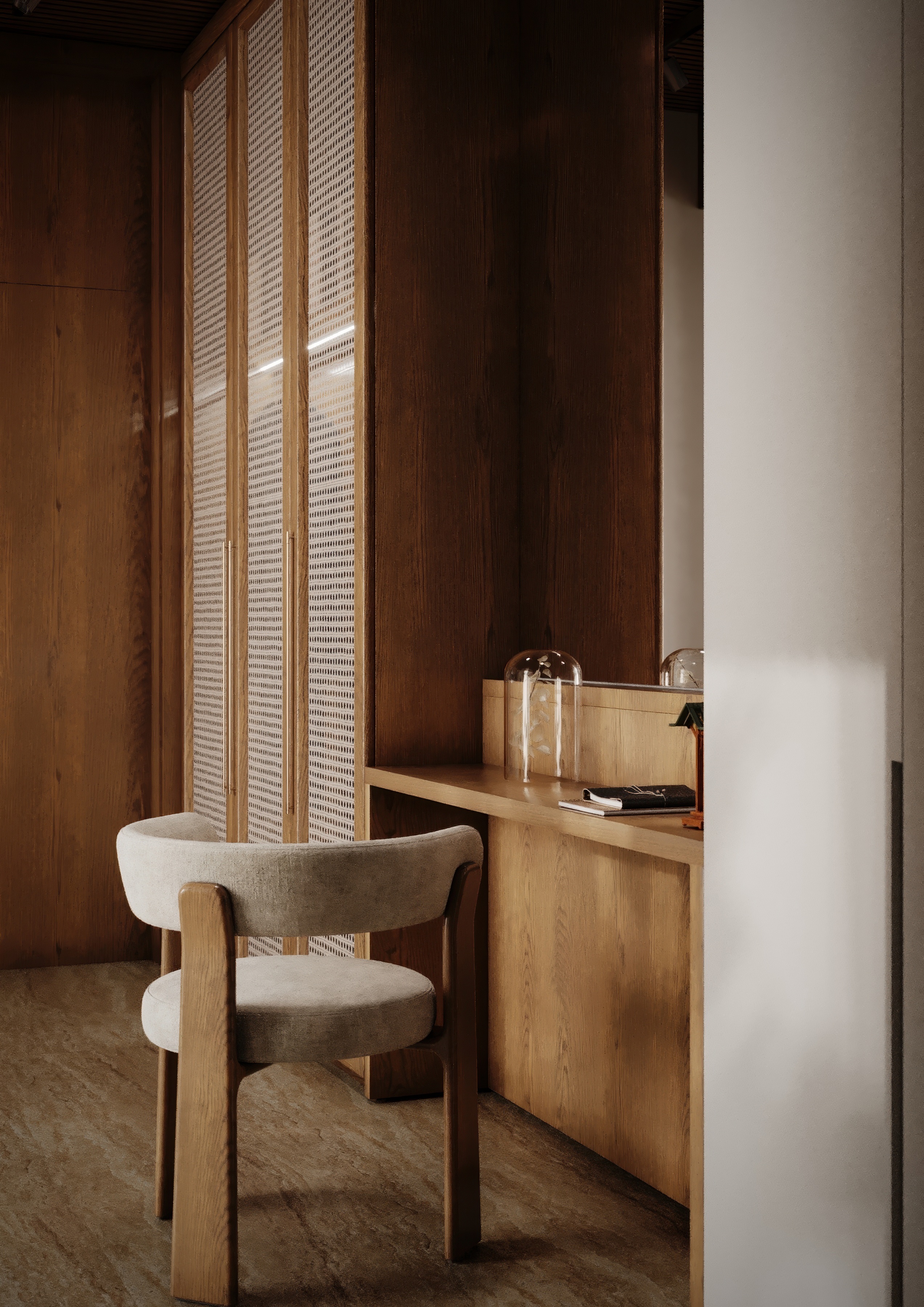 Manasara 3-bedroom residence — bedroom interior with garden outlook