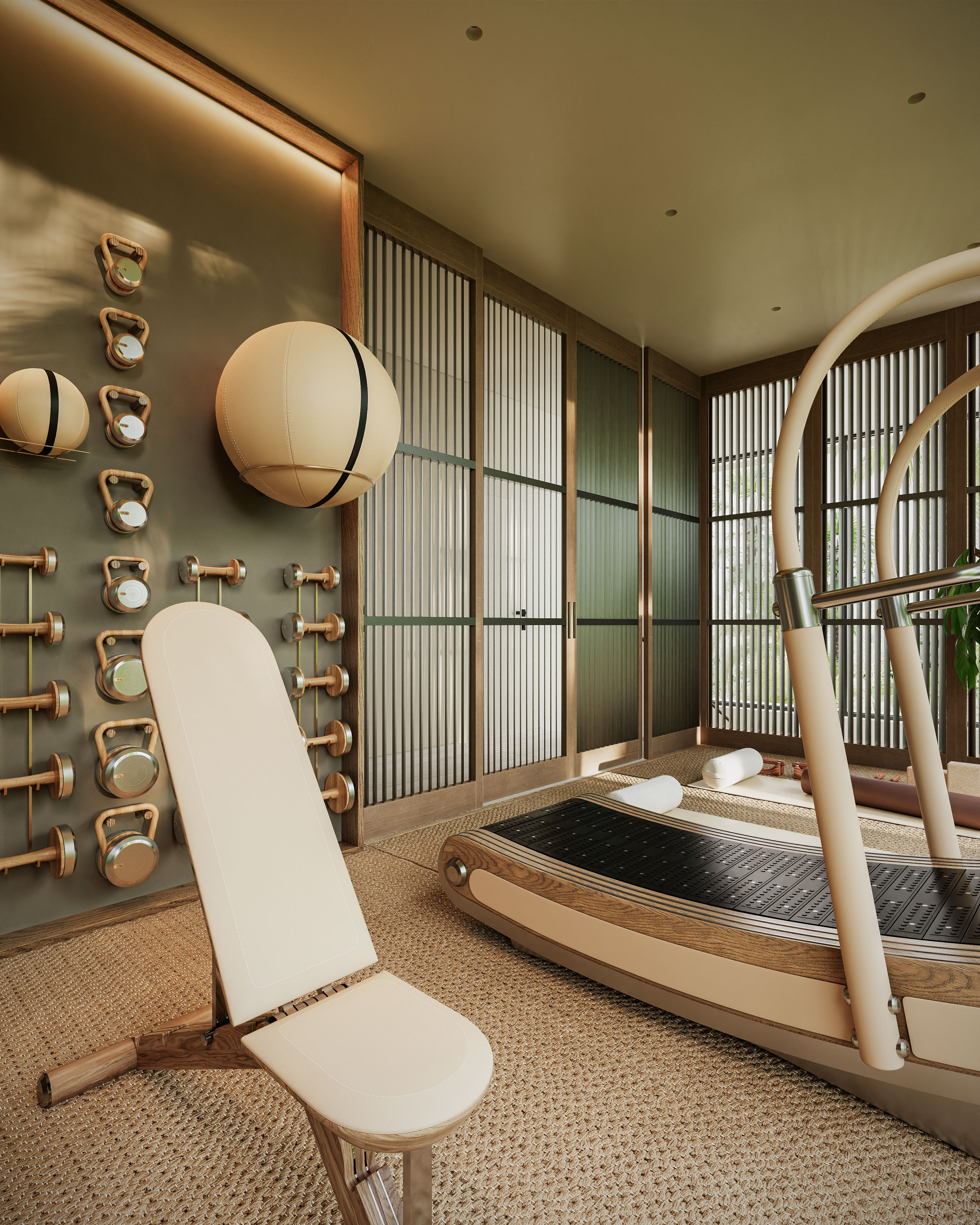 Train in a private in-villa fitness studio.